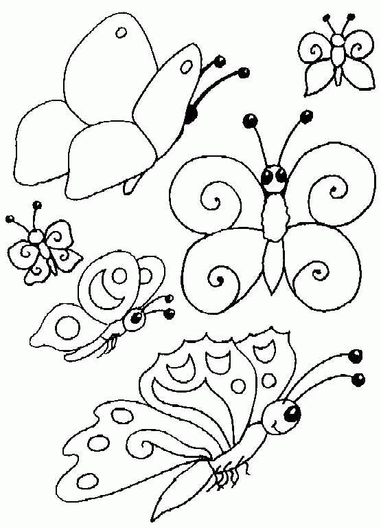 Plansa de colorat cu Fluturi 68 65
